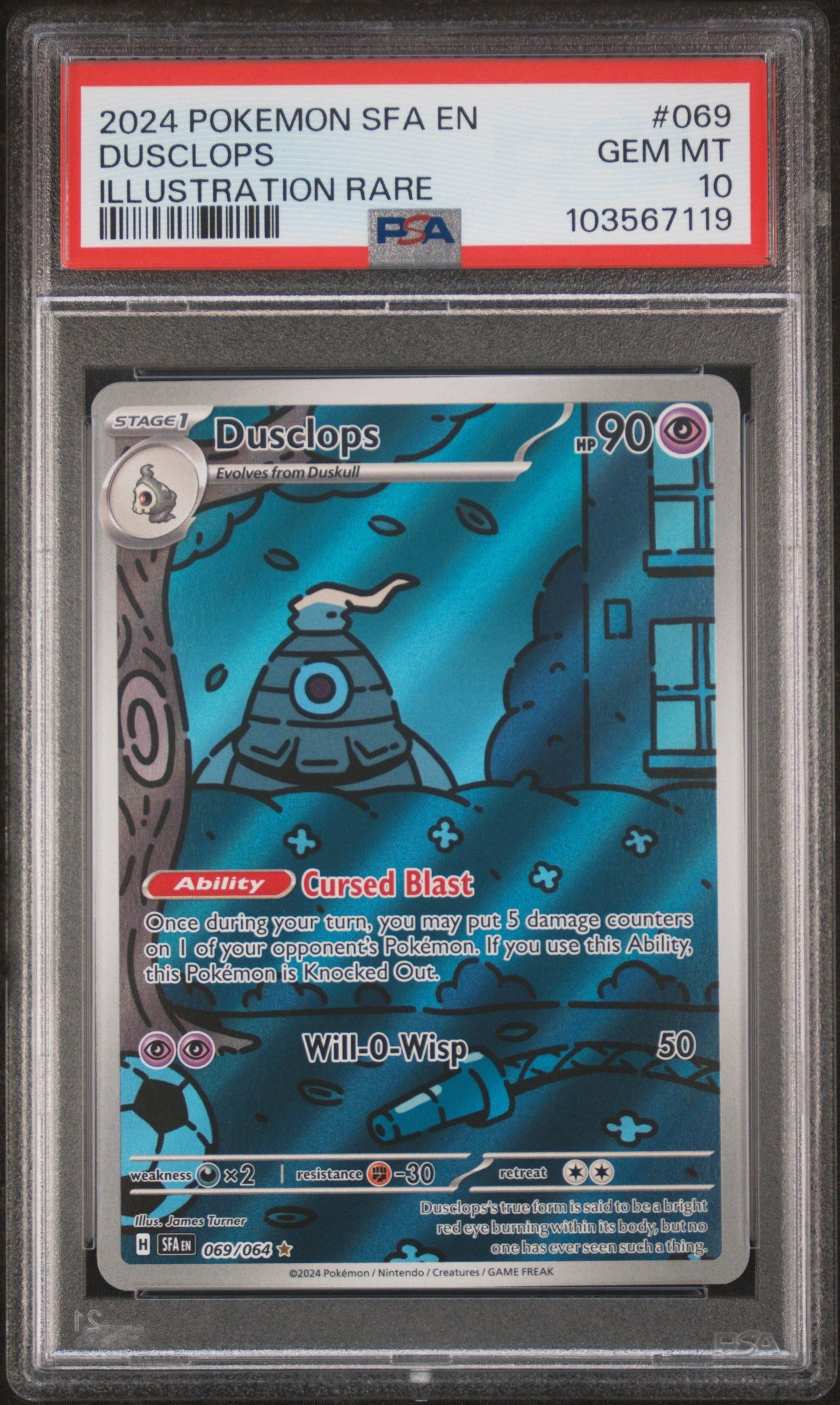 2024 Pokemon Sfa En-Shrouded Fable Dusclops #069 PSA 10