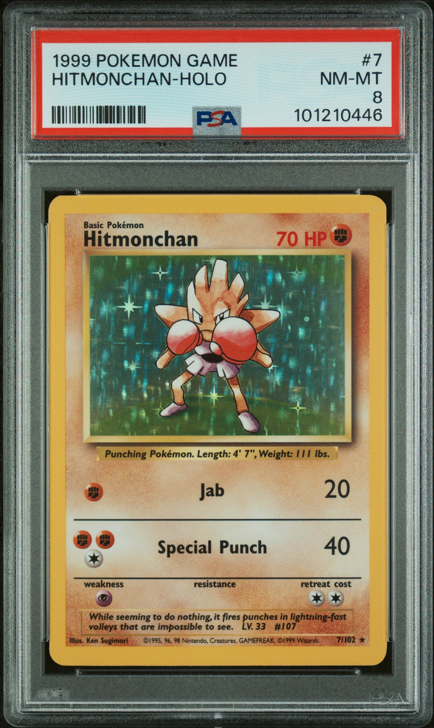 Hitmonchan Holo #7 PSA 8