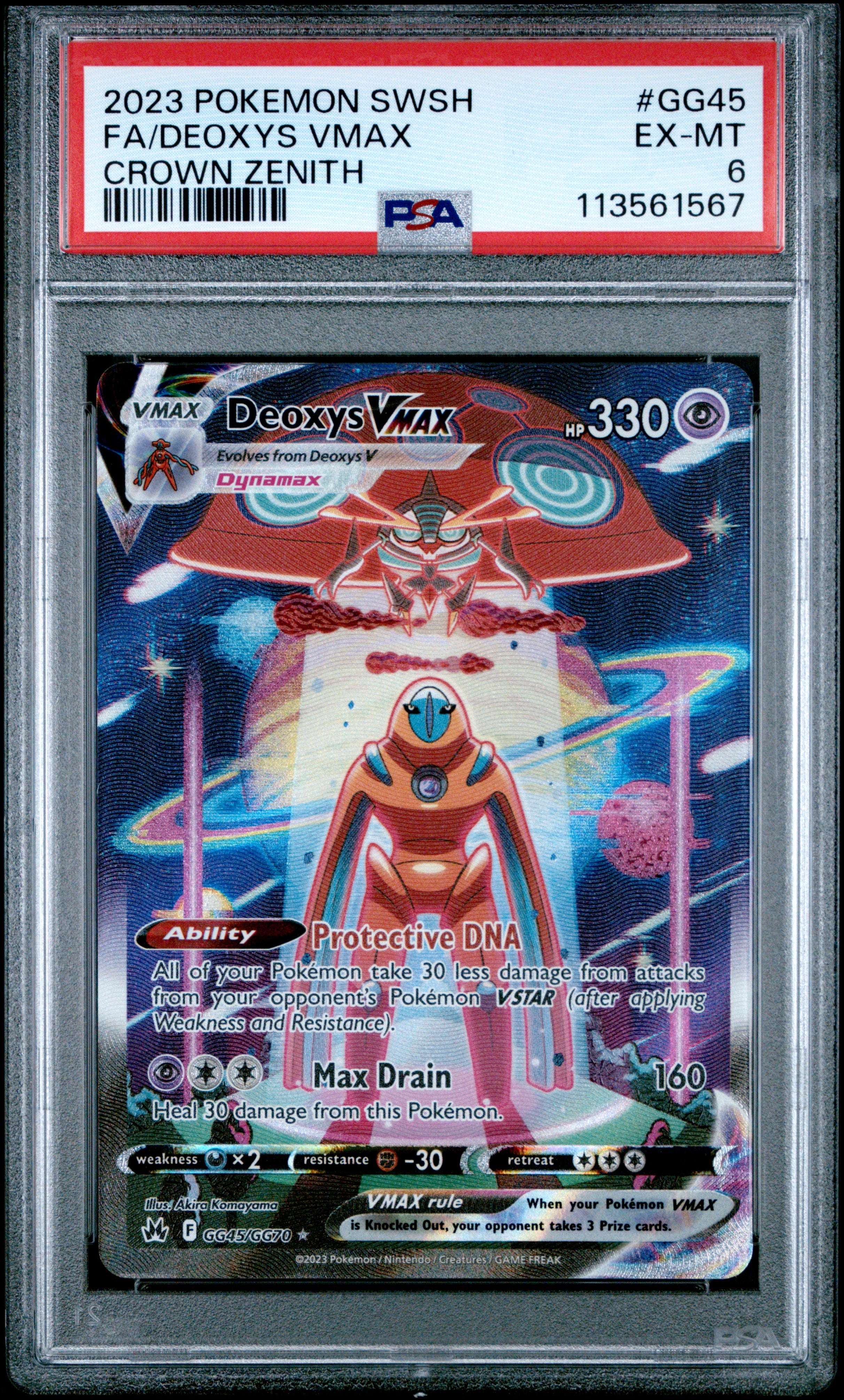 2023 Pokemon Sword And Shield Crown Zenith Fa/Deoxys Vmax #GG45 PSA 6